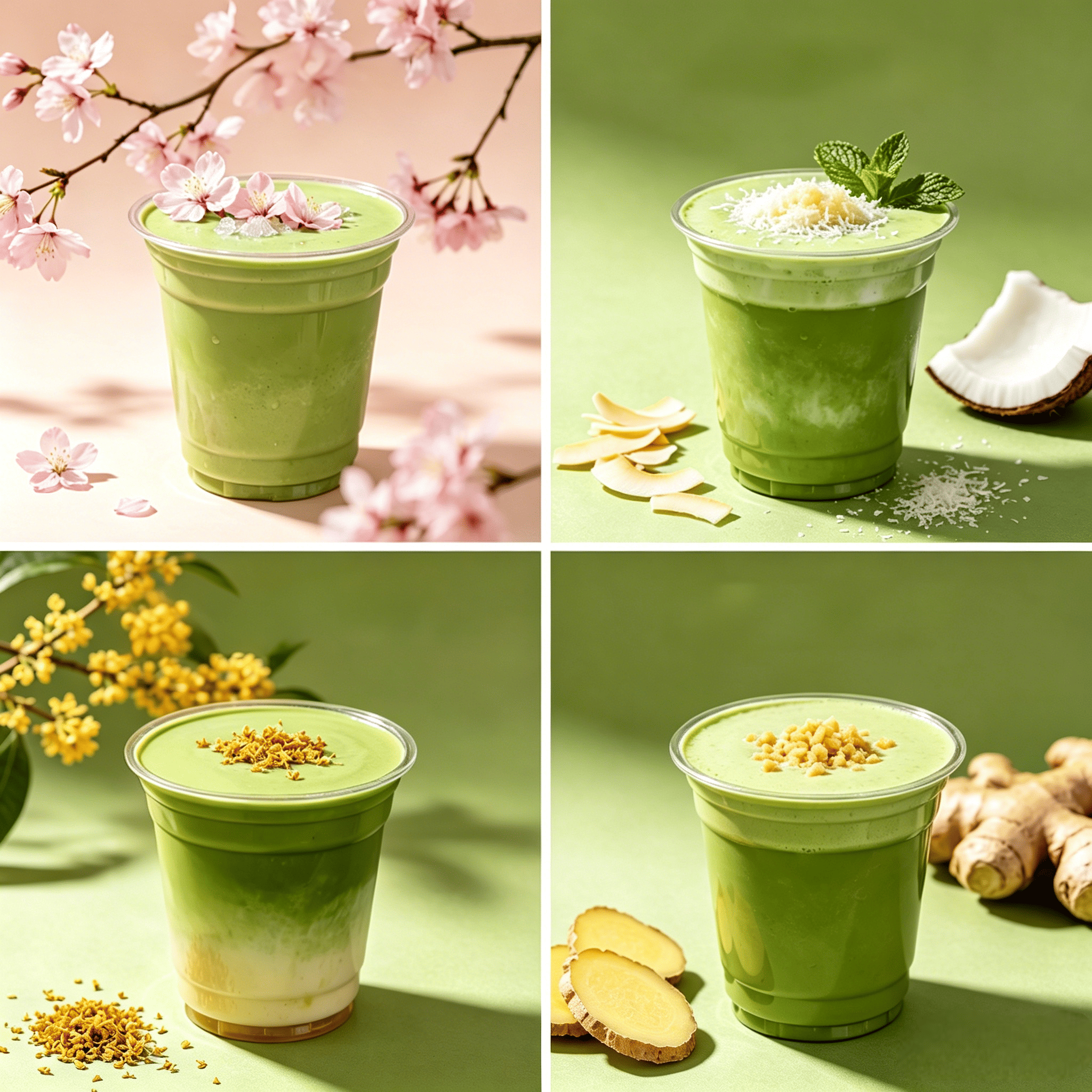 four seasonal matcha drinks