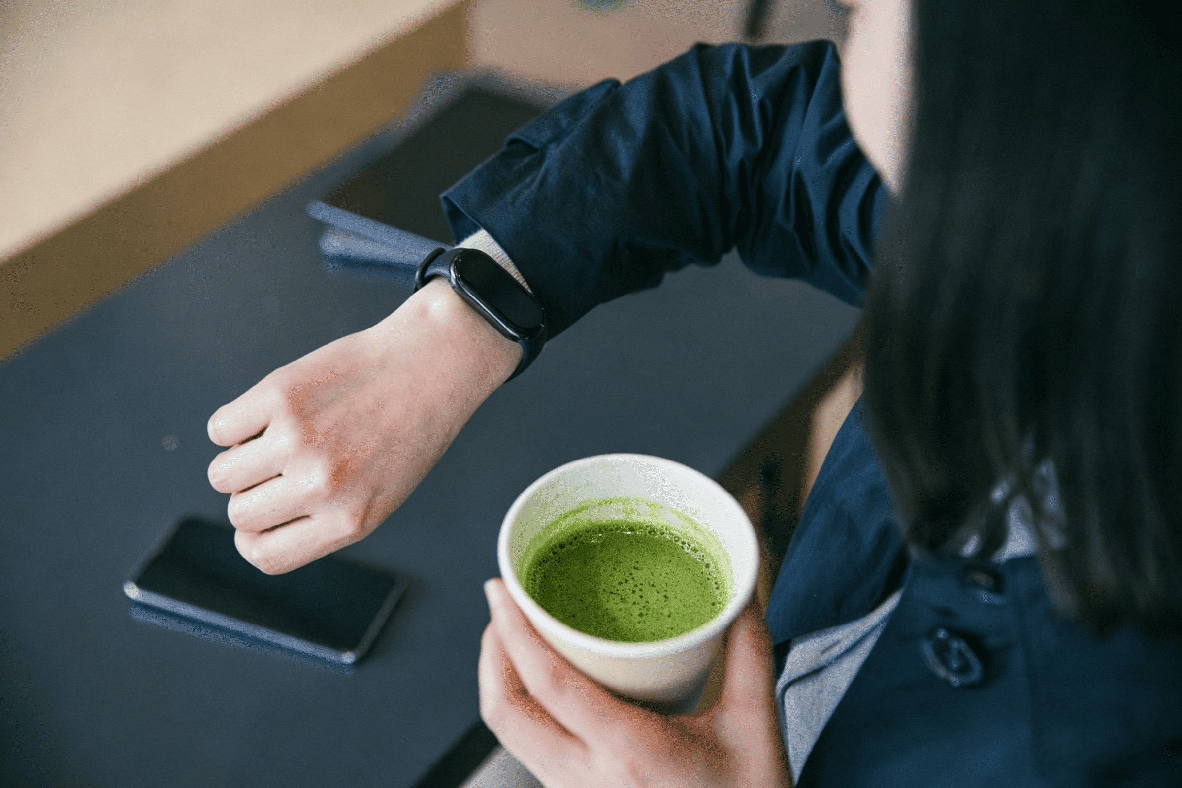 smartwatch showing deep sleep with matcha smartwatch showing deep sleep with matcha