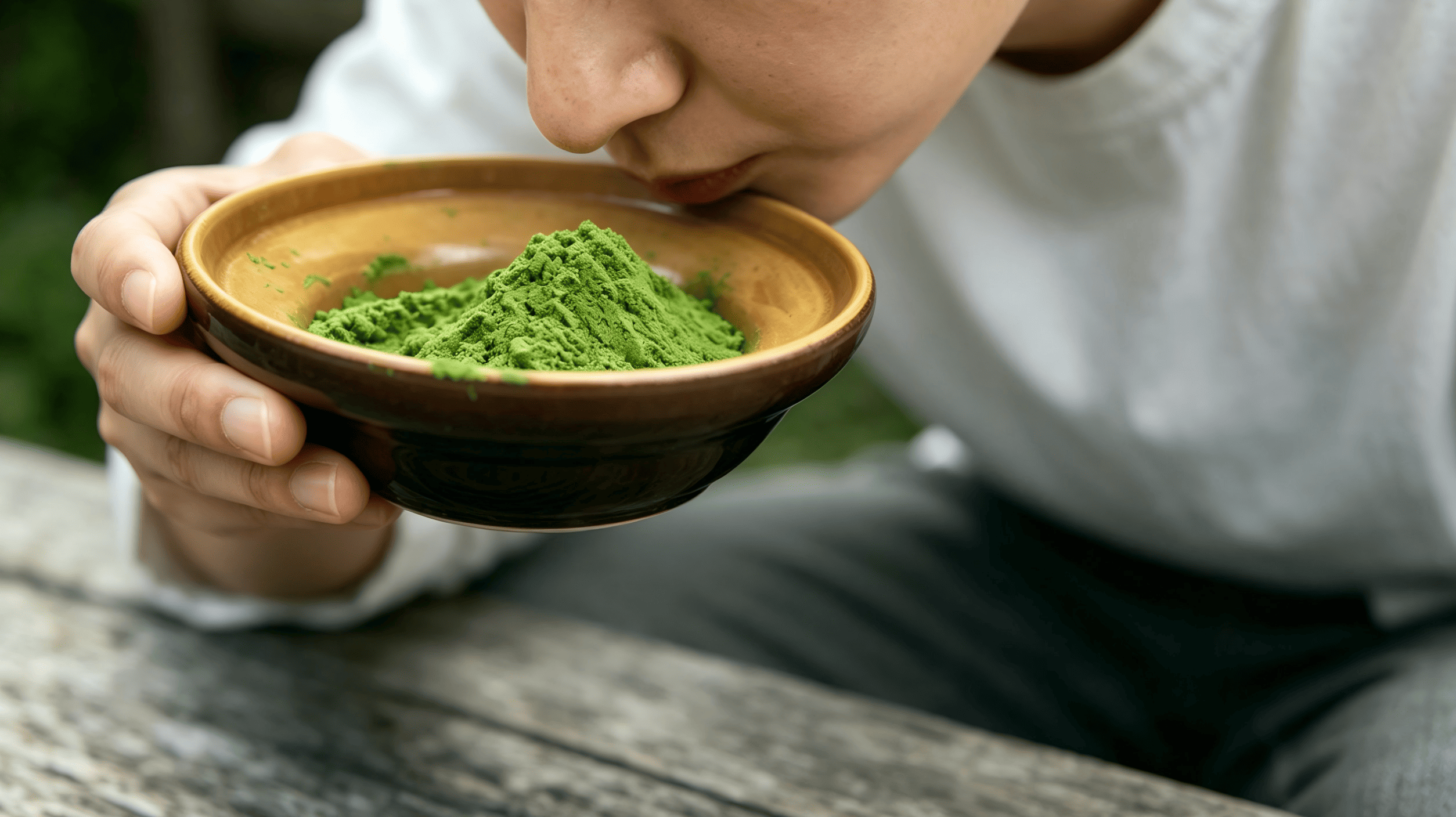 Smell the Aroma of matcha powder