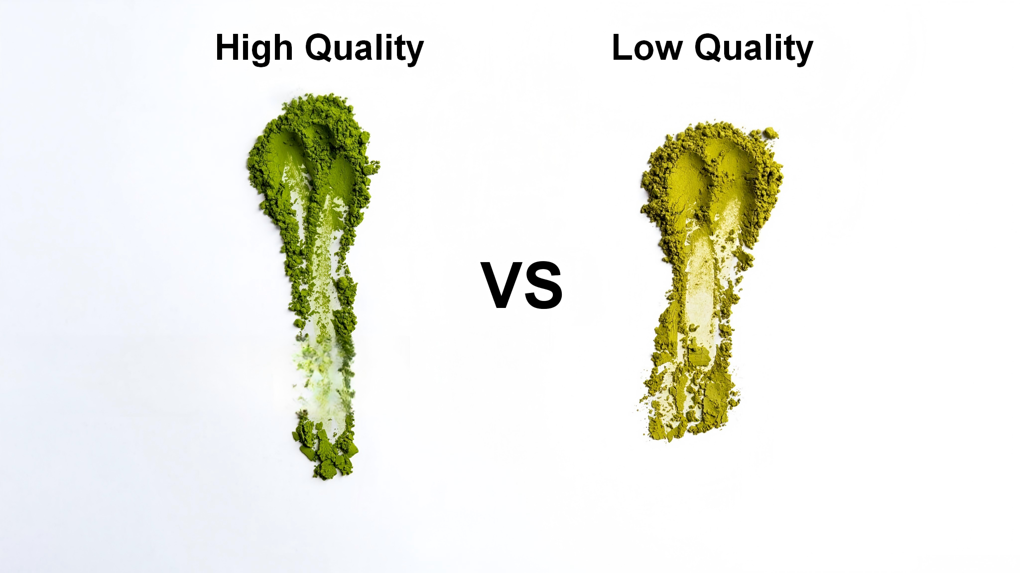 bright green vs dull matcha powder