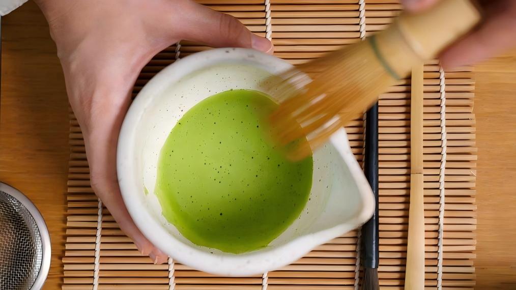 matcha with fine foam