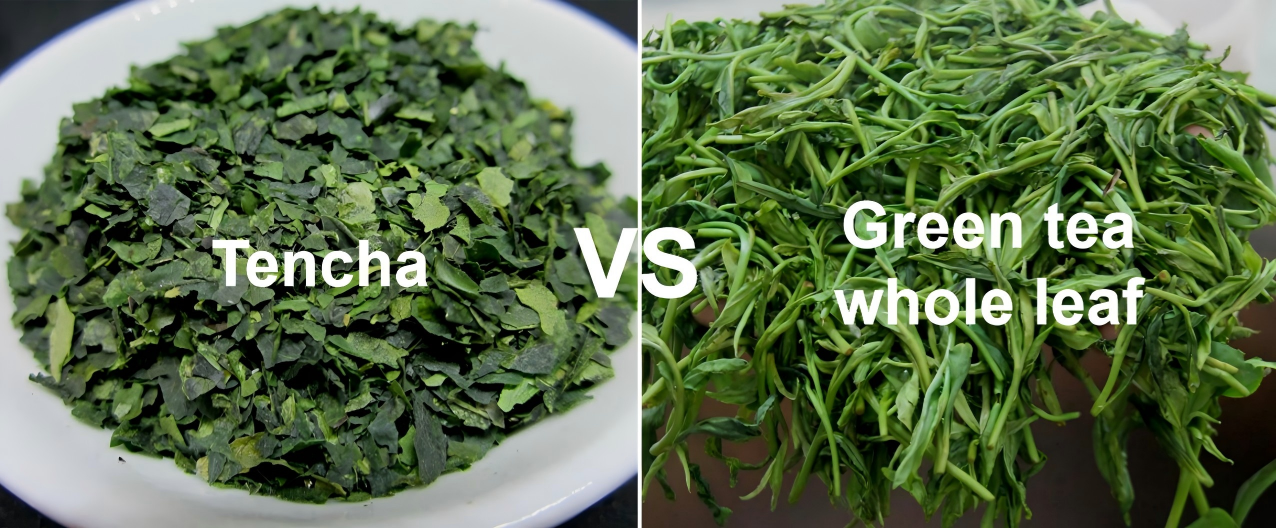 tencha dried leaves VS green tea whole leaves
