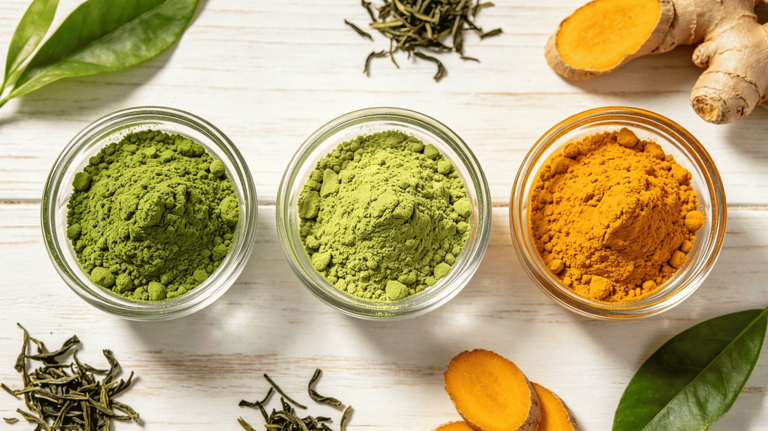 green matcha with moringa and turmeric