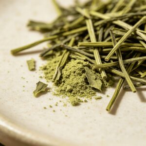 green tea stem and veins
