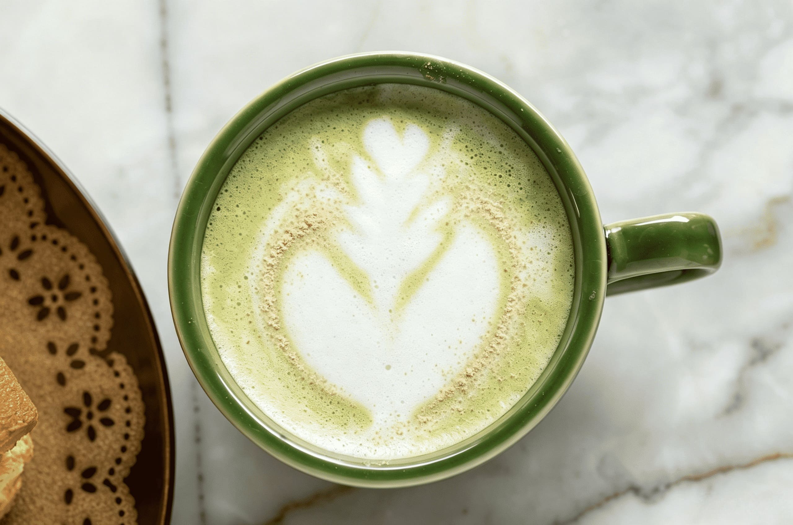 matcha latte with adaptogens