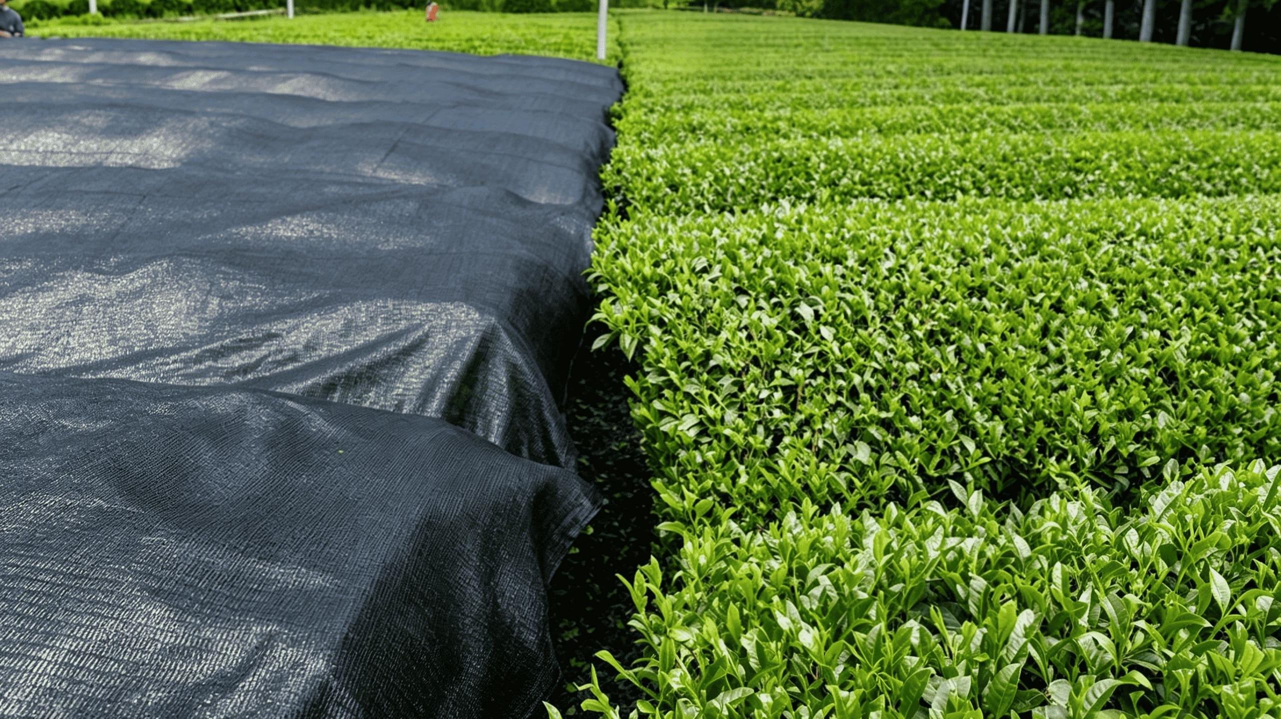 shaded matcha field
